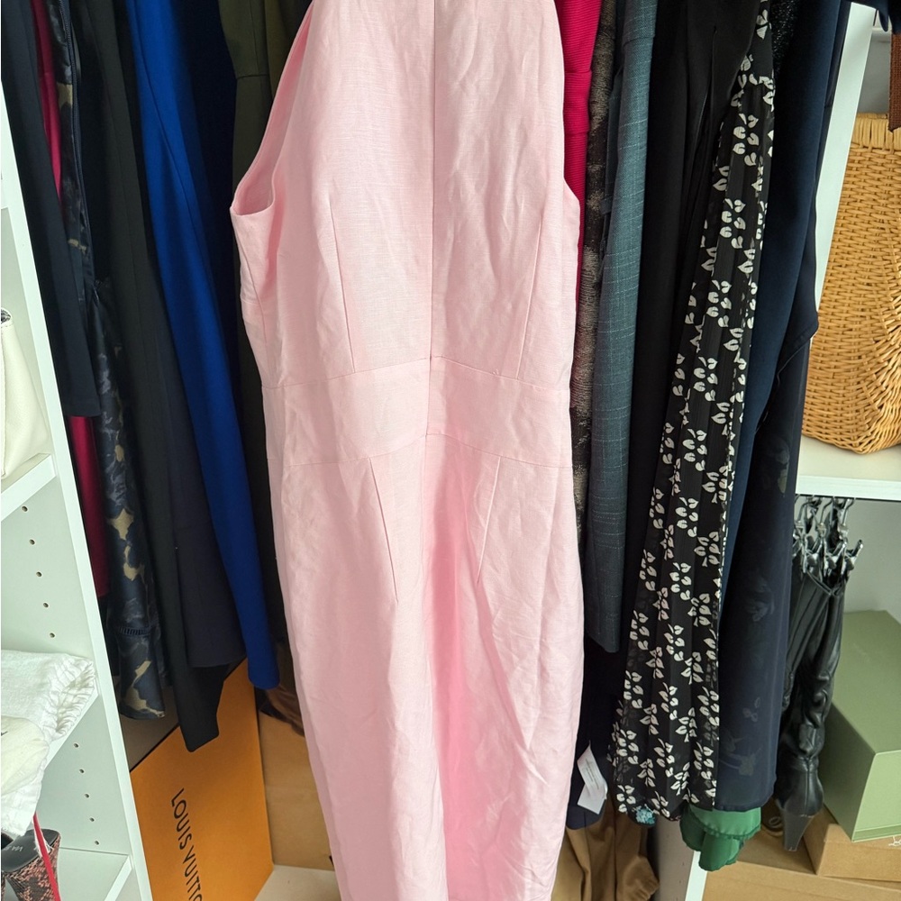 Ann Taylor Pink Halter Sheath Midi Dress - Picture 2 of 2